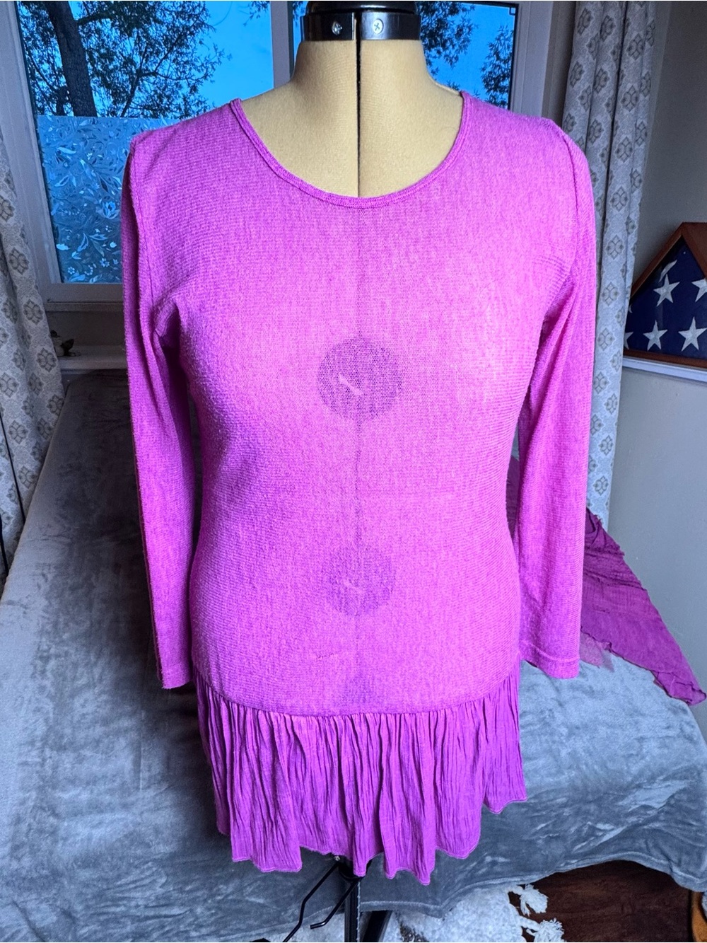Pretty Angel 2 Piece Boho Lagenlook Tunic Set Pink Lace Layered Top Large - Picture 3 of 13